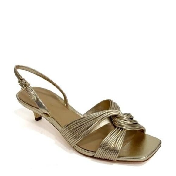 MICHAEL Michael Kors Womens Alessia Kitten Heel Sandals Pale Gold Size 7 NIB - Picture 4 of 5